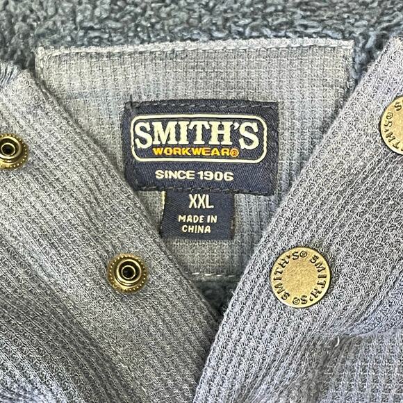Smith’s Workwear blue waffle knit long sleeve shirt sherpa lined men’s size 2XL - Picture 5 of 6